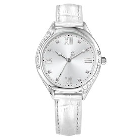 Comtex Fashionable Women's Analogue Quartz White Dial Wrist Watch, White 1, Modern