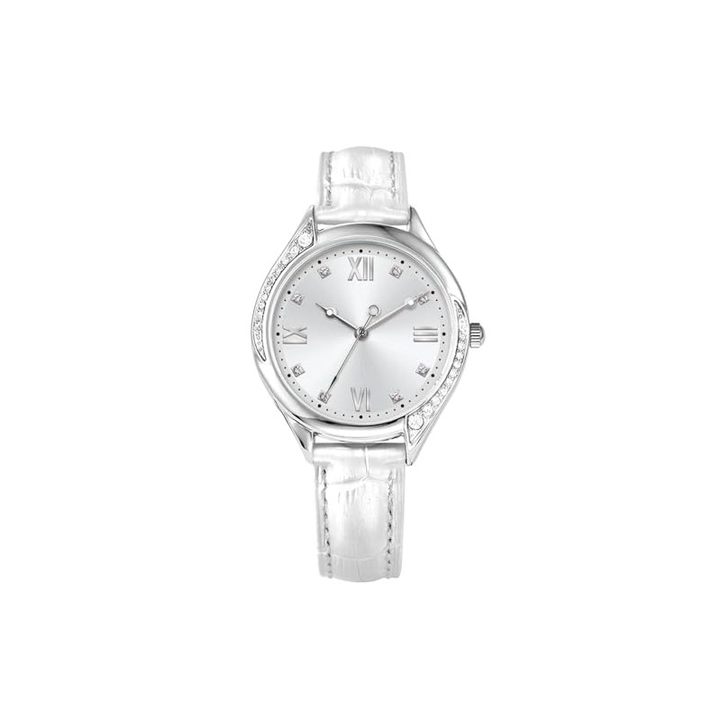 Comtex Fashionable Women's Analogue Quartz White Dial Wrist Watch, White