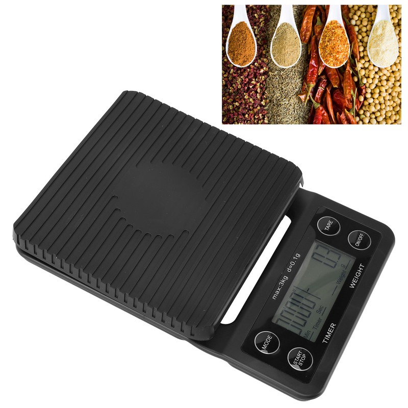 Digital Coffee Scale with Timer Waterproof Silicone Mat High Accuracy