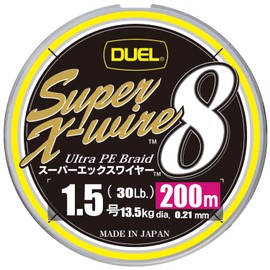 DUEL H3610N-5CR PE Fishing Line Super X Wire 8 [Line Fishing Line Fishing Equipment, High Strength, High Sensitivity] No. 1.5 656.17 ft (200 m), 5 Colors/Yellow Markings