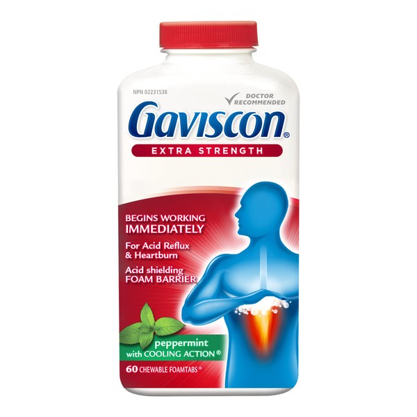 Gaviscon Extra Strength Peppermint 60 Tablets