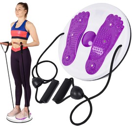 YANGUN Waist Whisper, Twister Exercise for Waist, Body Shaping Waist Twisting Disc, Twist Waist Disc Balance Board with Drawstring (Purple)
