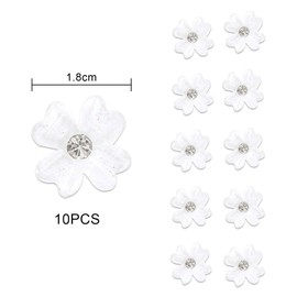 10 Pieces Mini Flower Hair Clips with Rhinestones - White Wedding Hair Clips, Cute Bridal Hair Accessories for Women & Girls, Decorative Hair Accessories for Wedding, Party & Daily Life
