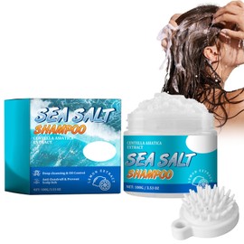 Sea Salt Shampoo Meersalz-Shampoo-Haarscrub, Kopfhautreinigendes Peeling, Naturshampoo für fettiges Haar, Tiefenreinigung, Feuchtigkeitspflege und Ölkontrolle