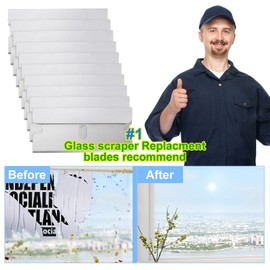 SIRALMNO 50 PCS Premium Carton Steel Replacement Blades for Glass & Ceramic Hob Scraper, Scraper&Razor Blades for Window, Floor,Oven,Cooktop Sticker Remover Scraper, Single Edge Blades,Silver.