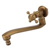 Antique Garden Faucet with Extended Spout Antifreezing Copper Wall Mount