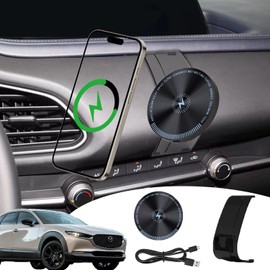 wincar for Mazda CX30 Phone Mount,15W Magnetic Wireless Charging,2025 Mazda CX30 Phone Holder,2025 Mazda CX30 Accessories,Made for 2020-Present Mazda CX30