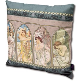 Upower Famous Painting Cushion Cover ~Museum Art Collection~ Mucha "Time Stream" AC-01516