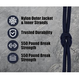 BORED? PARACORD! 1000 Foot Spool Parachute Cord 7-Strand, 550 U.S. Made, Type III Strong Cord - Neon Orange