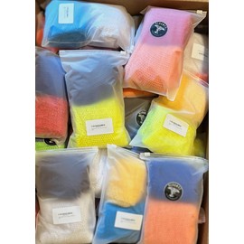 Random Variation 2 Pieces African Exfoliating Net Sponge, Nylon African Net Bathing Sponge, Wash Net for Body Scrub, Shower Net