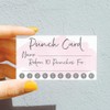 50 Pink Watercolor Reward Punch Cards | Customer Loyalty and