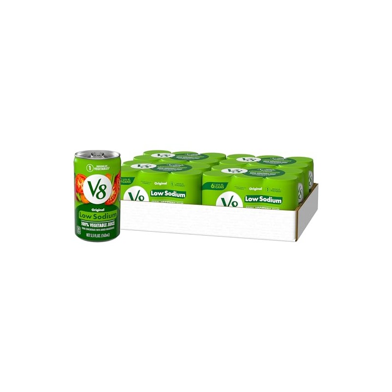 V8 Low Sodium Original 100% Vegetable Juice, 5.5 Fl Oz