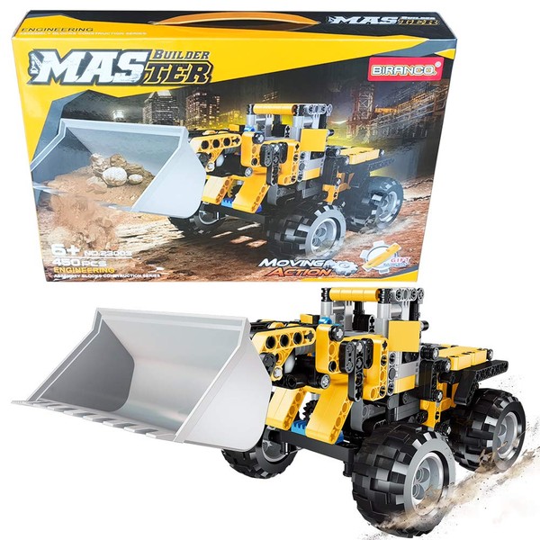 BIRANCO. STEM Construction Toys - Bulldozer Building Kit, Front Wheel Loader, Top Engineering Toy Set for Boys and Girls Ages 6-12 and Up. Best Toy Gift for Kids, Activity Game