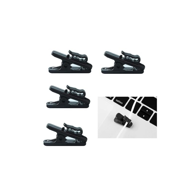 HUIKKJP Earphone Clips, Cord Clips, Set of 4, Cable Compatible,