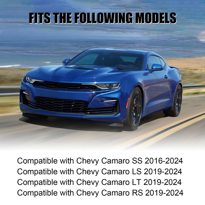 Fancemot Glossy Black Front Bumper Lip Compatible with Chevy Camaro