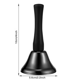 Boao 24 Pieces Hand Bells Steel Service Handbells Black Wooden Handle Diatonic Metal Bells Musical Percussion (Black)