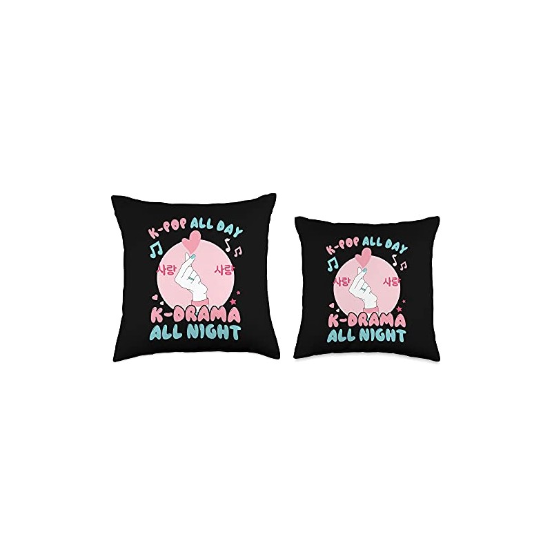 K-Pop All Day K-Drama All Night Throw Pillow