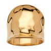 PalmBeach Yellow Gold-Plated Hammered Concave Cigar Ring (5.5mm) Sizes 5-10