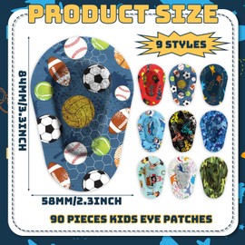 Toulite Parches Adhesivos de Ojos de Niños de 9 Estilos Parche Ocular de Diseño Lindo Almohadillas Adhesivas de Ojos Médicas para Ojo Perezoso Ambliopía Bizco (Estilo de Niños, 3.3 x 2.3 Pulgadas)