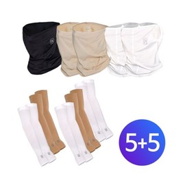 Half Club/PGA Cool Draft UV Cooling Masks 5 Sheets + Finger Arm Sleeves 5 Sheets / / PGA 쿨드레프트 UV 쿨링 마스크 5장 + 손가락 팔토시 5장