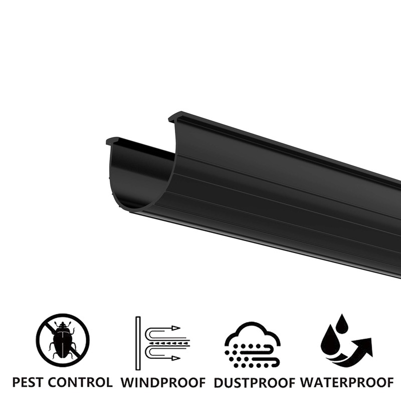 Garage Door Bottom Weather Seal T-Ends 20' Long, Black Strip