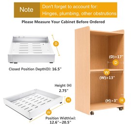 2 Pack Pull out Cabinet Organizer, Expandable(12.6"-20.5") Heavy Duty Slide out Drawers Fixed with Adhesive Nano Film, Cabinet Organizer for Kitchen Base Cabinet, Pantry Bathroom Home (20.5" Deep)