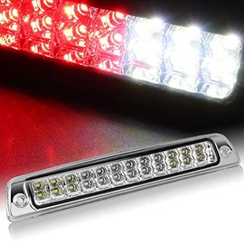 HYPERSPEED 24-LED Tail High Mount Third 3rd Rear Brake Stop Light Lamp Compatible with Dodge 1994 1995 1996 1997 1998 1999 2000 2001 Ram 1500 2500 3500, Car Mods Assembly (Chrome Housing Clear Lens)