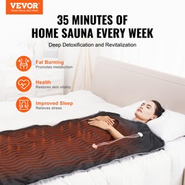 VEVOR Sauna Blanket for Detoxification, Portable Far Infrared Sauna for Home, Oxford Sauna Bag w/Arm Holes, 1-6 Level Adjustable Temp 95-176℉, 5-60 Minutes Timer, 71 x 31 in