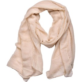Woogwin Women's Cotton Scarves Lady Light Soft Fashion Solid Scarf Wrap Shawl(NBeige)