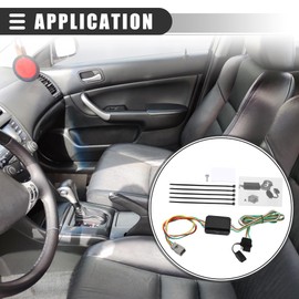 Motoforti 4-Pin Trailer Wiring Harness, for Acura MDX RL TL CL Integra 1994-2006, Plastic, Rubber, OV2135-001, Black, Green, 1 Set