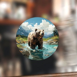 luckluccy 50 Pcs Katmai National Park and Preserve Vinyl Stickers Landscape Decals Stickers City Souvenir Waterproof Round Labels Sticker for Tumbler Water Bottle Cup Car Window Laptop 4inch