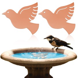 AceOrbit 2 Pcs 99.99% Pure Copper Bird Bath Disk Triple Point Support Design Lower Cleaning Frequency for Physical Water Purify Outdoor Bird Bowls All Season Safe for Outdoor Birdbaths, Bowl