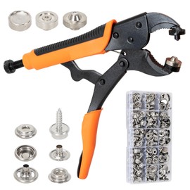 AnnYun Snap Button Kit, Heavy Duty Snap Fasteners Tool, Screw Snap on Tools Included 1pc Snap Plier and 40 Sets 15mm Stainless Snaps, Buttons Snap Fastener Tool for Boat Cover, Tarps, Canvas, Leather