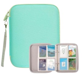80 Pocket Card Case for Yoto Cards,Card Binder Holder for Yoto Cards with 10 Removable Sleeves for Travel (Green)
