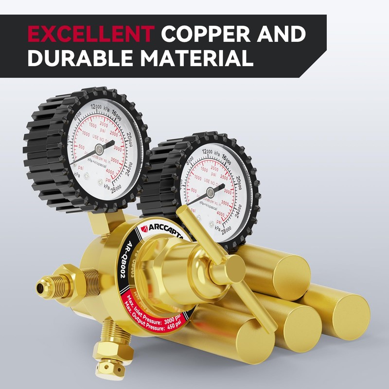 ARCCAPTAIN Nitrogen Regulator with 0-600 PSI, CGA580 Inlet Connection and