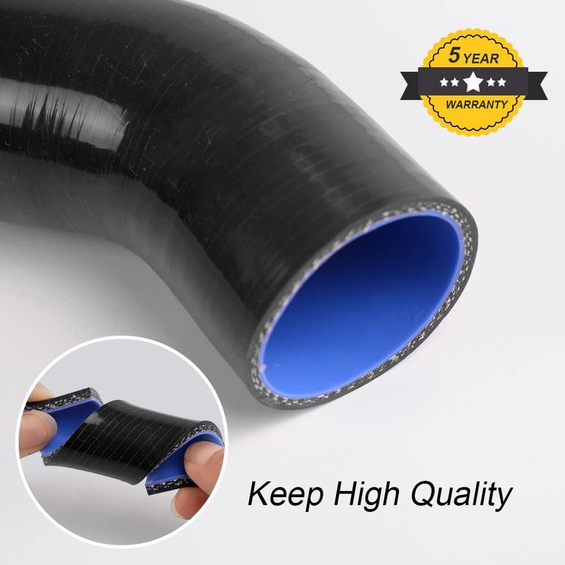 Silicone Radiator Hose Compatible with Chevy Camaro/Firebird 67-69 Black