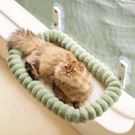 Mewoofun Soft Large Cat Window Hammock Resting Shelf Sunny Seat for Indoor Cats - Green