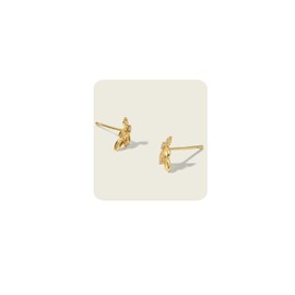 MUMREUES Gold Earrings for Women Trendy 14K Gold Plated Stud Earrings Dainty Minimalist Climber Cartilage Small Cubic Zirconia Jewelry Gifts for Her