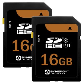 Synergy Digital 16GB Secure Digital SDHC UHS-I Memory Cards, Compatible with Canon Ivy CLIQ+2 Digital Camera - Class 10, U1, 95MB/s, 300 Series - Pack of 2