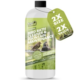16oz Bird Bath Cleaner, Cleans 80 Gallons of Water, Ideal Fountain Cleaner Safe for Birds, Bird Bath Fountains Clarifier, Liquid Birdbath and Fountain Maintenance, Promotes Clean & Clear Water