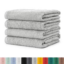 Pack of 4 Terry Towel Hand Towels, 50 x 100 cm, 100% Cotton, 4 x Hand Towels