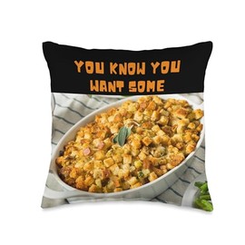 Funny Thanksgiving Turkey Stuffing Throw Pillow, 16x16, Multicolor