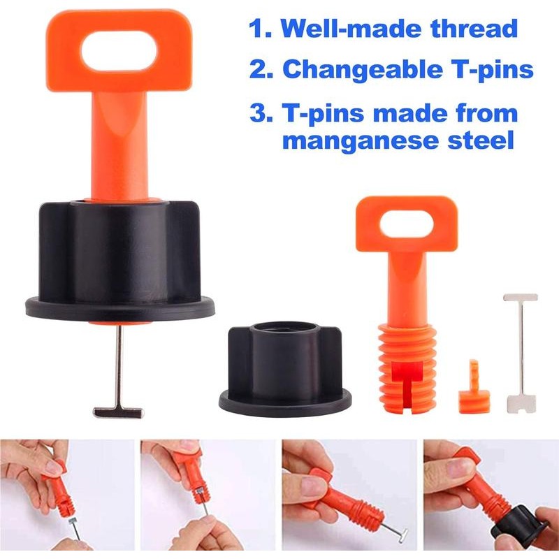 Tile Leveling System Kit with 100 count Tile Leveler &