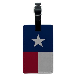 Graphics & More Texas Flag Leather Luggage Id Tag Suitcase Carry-on, Black