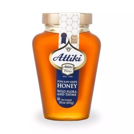 Attiki Wild Flora and Thyme Honey 16 Ounce Greek Artisan Gourmet Honey