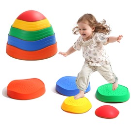 Domaxarts Balance Stepping Stones for Kids, 5pcs Sensory Stepping Stones, Indoor & Outdoor Obstacle Course Play Equipment, Enhances Toddler Gross Motor & Coordination Skills, Ages 3 4 5 6 7 8+