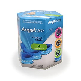 Angelcare Nappy Disposal System Refill Cassette Pack, 4 Count