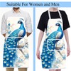 FUSTMW Peacock Aprons for Women with Pockets Peacock Gifts for