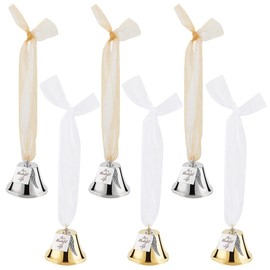 WEBEEDY 6 Pcs It's A Wonderful Life Christmas Angel Bell Ornament Bell Christmas Bell Ornaments for Xmas Tree Angel Bell Decoration with Ribbons