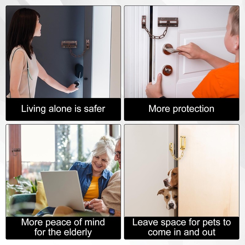 M METERXITY 2-Pack Door Chain Lock, Premium Security Door Chain